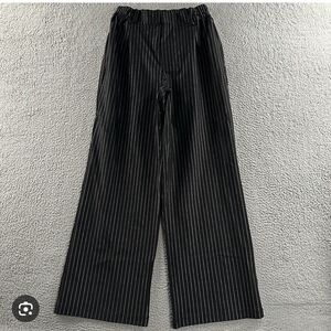 Harmony And Havoc Black Pinstripe Trousers with Bow Detail
